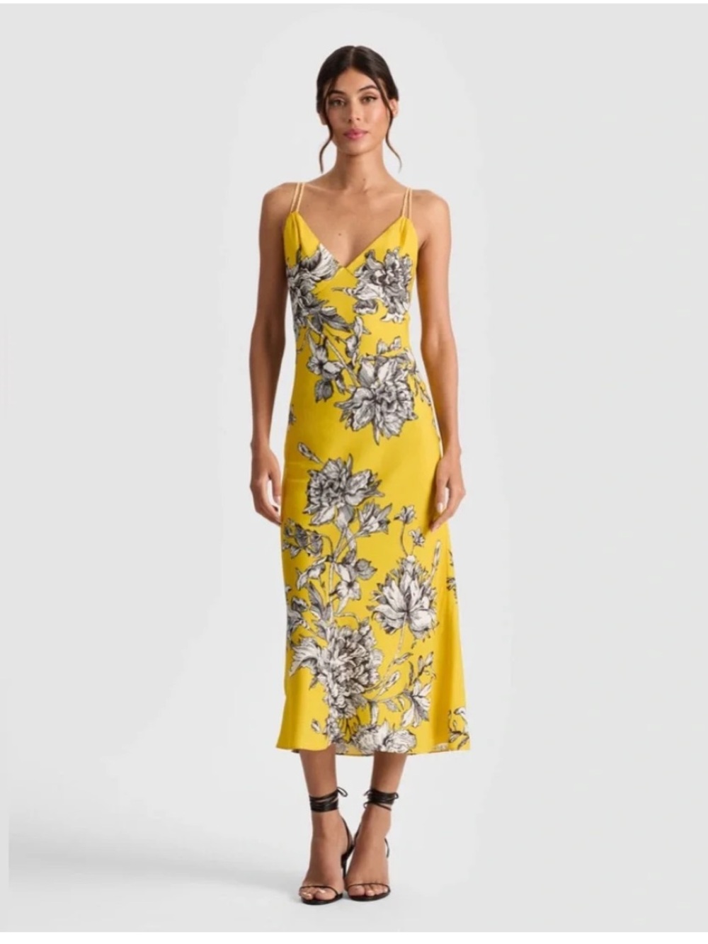 Alice + Olivia Kiro Floral Printed Midi Slip Dress Size 14